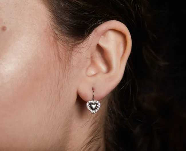 Срібні сережки з французькою застібкою Сердечка 23279  зображення 3