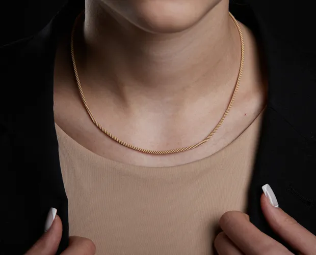 Шовковий шнурок з срібною застібкою Мілан 6010/2,0 мілан