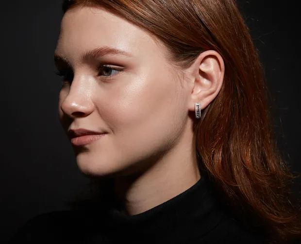 Срібні сережкиі конго Вавілон 1280.10С