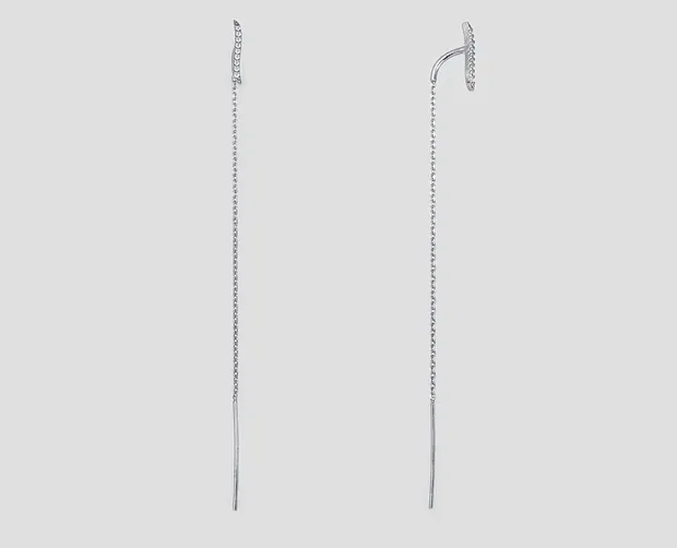 Срібні сережки протяжки Ніжність 928018б