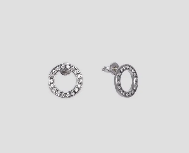 Срібні сережки пусети Коло Фіанітів 23283/1