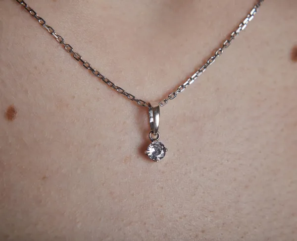 Срібна підвіска з малим фіанітом 34109