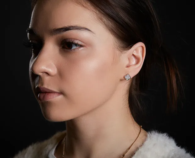 Срібні сережки пусети Конюшина 2624520