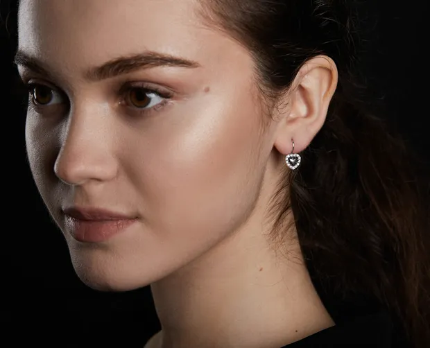 Срібні сережки з французькою застібкою Сердечка 23279