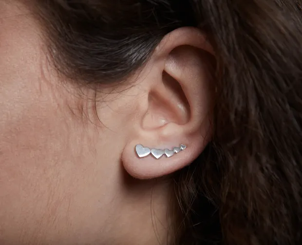 Срібні сережки кафи Сердечка 0731.10