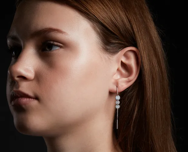 Срібні сережки протяжки Монетки 261734