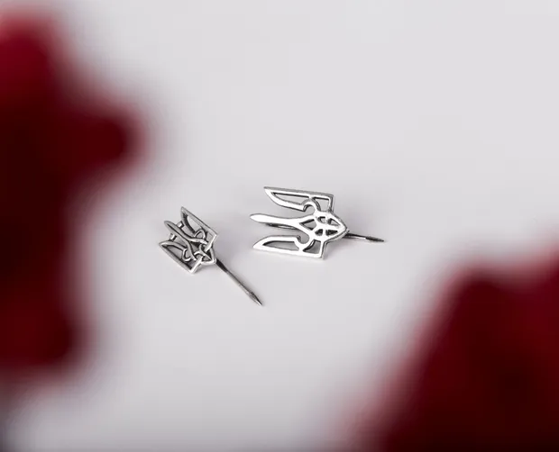 Срібна шпилька Тризуб  30123/1