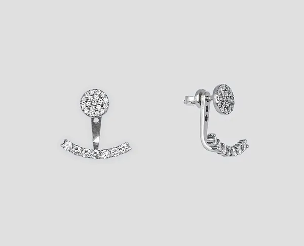 Срібні сережки джекети Токіо 24078