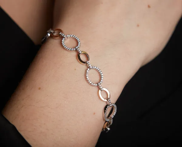 Срібний браслет із золотою вставкою Блиск 1007Б