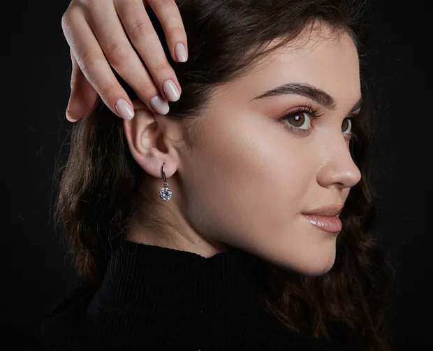 Срібні сережки з французькою застібкою Лувр  24074