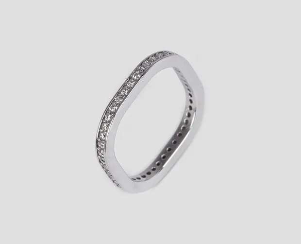 Срібна каблучка Тонкий Квадрат 1053К