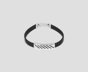 Серебряный браслет каучуковый б-53  зображення 2