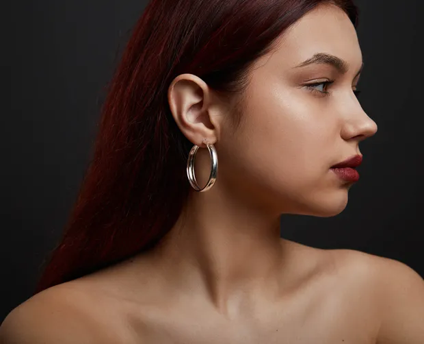 Срібні сережки широкі конго 2701