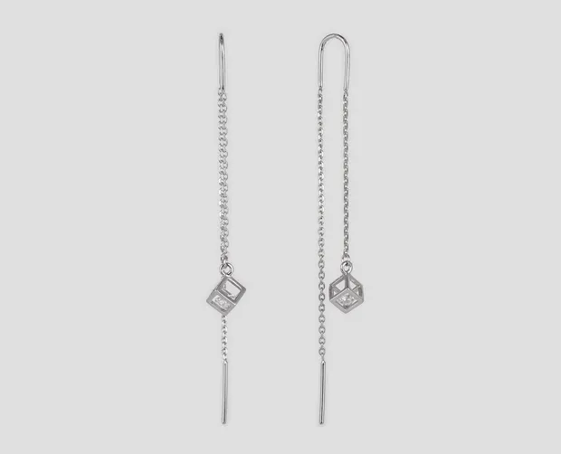 Срібні сережки протяжки Міра 262713