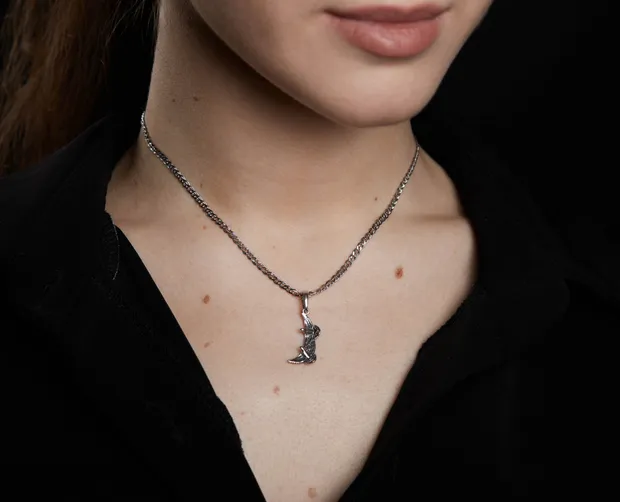 Срібна підвіска Голуби 34113