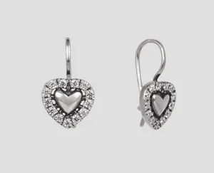 Срібні сережки з французькою застібкою Сердечка 23279 