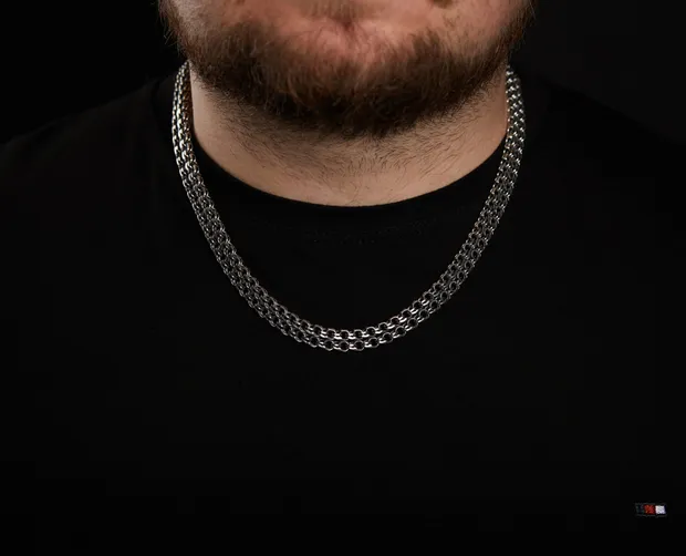 Срібний ланцюжок Подвійний Бісмарк ц.6025/43