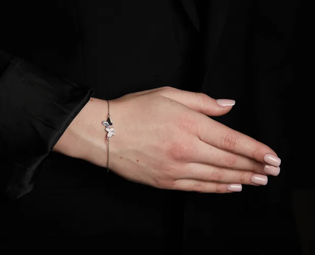 Срібний браслет Метелики БР10116223-Б