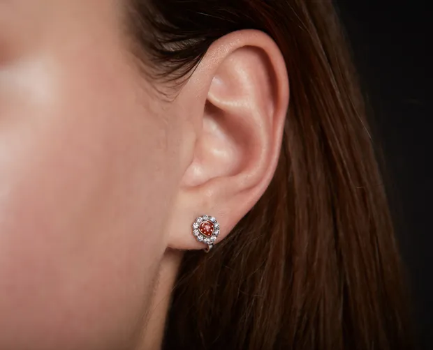 Срібні сережки дитячі Полунички 262369є