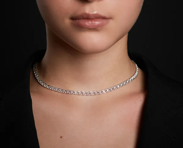 Срібне кольє Арабський Бісмарк з фіанітами ц.6003м