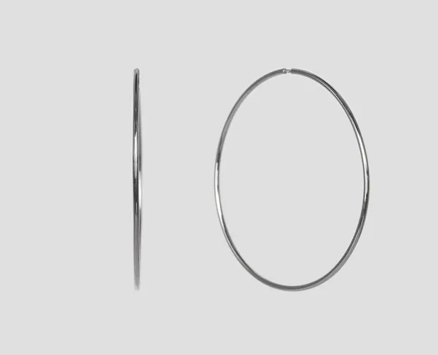 Срібні сережки конго кільця 21014