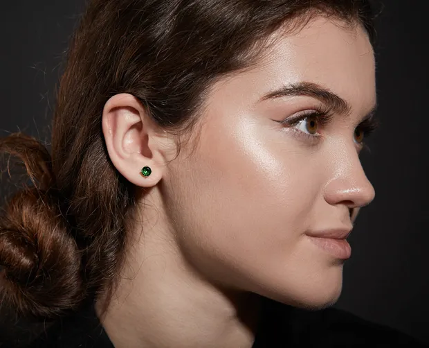 Срібні сережки пусети Круглі Фіаніти без основи 24103/1