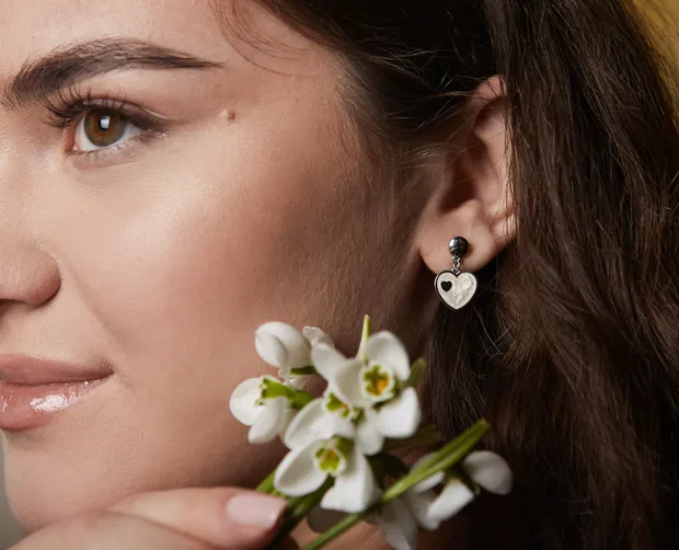 Срібні сережки Перлисте Сердечко 2614494э