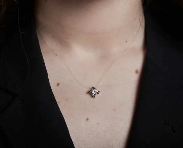 Срібне кольє-невидимка Селена 862196