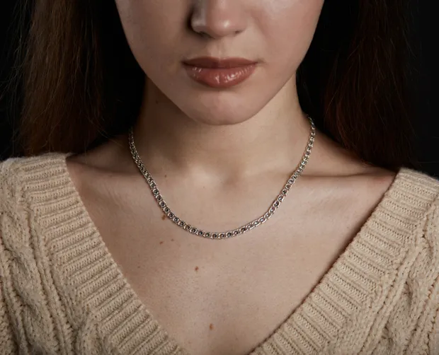 Срібне кольє Арабський Бісмарк з фіанітами ц.6003м/цв