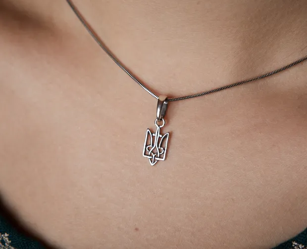 Срібна підвіска Тризуб 32094/2