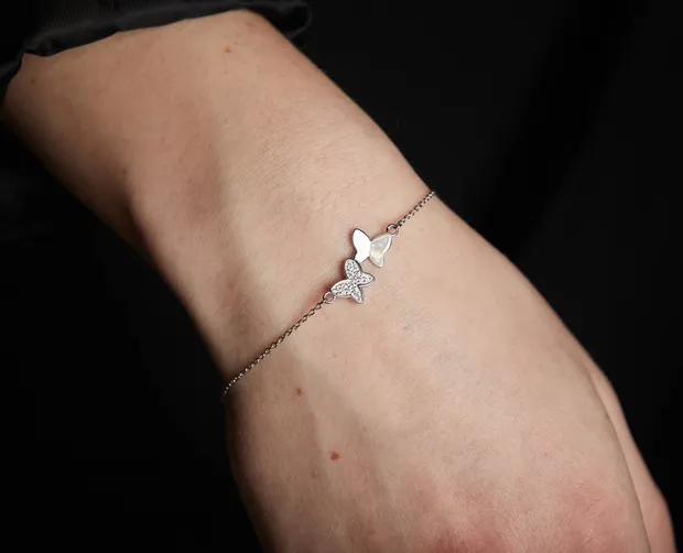 Срібний браслет Метелики БР10116223-Б