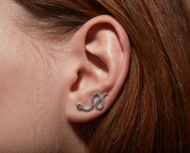 Срібні сережки кафи Снейк 1094.10С