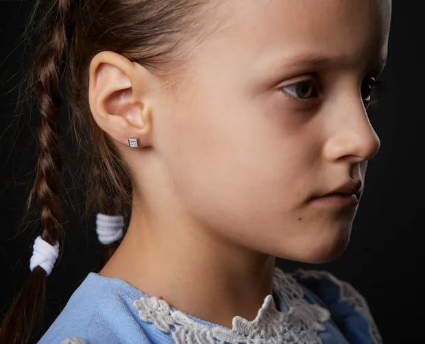 Срібні сережки пусети Куб 1054С