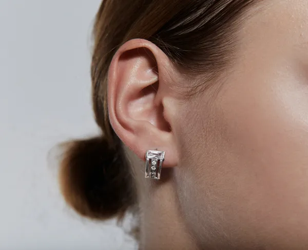 Срібні сережки англійська застібка Горизонт 20308