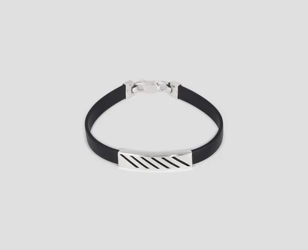 Срібний браслет каучуковий б-53