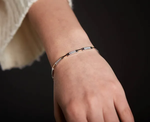 Срібний браслет із золотою вставкою Артеміда 1004Б