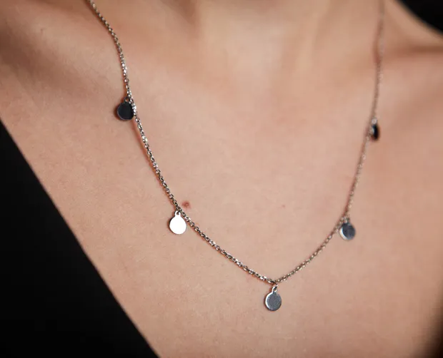 Срібне кольє Монетки 8610944