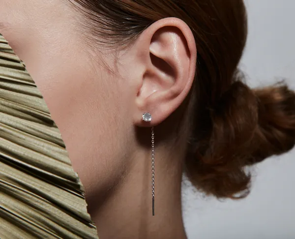 Срібні сережки протяжки з цирконієм Класичні 0452.30р