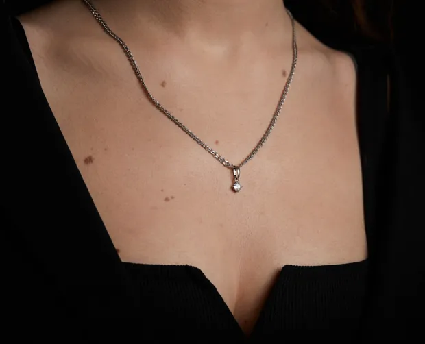 Срібна підвіска з малим фіанітом 34109