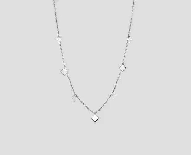 Срібне кольє Хрестики 8610942