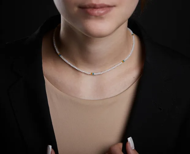 Срібне кольє Кришталь 908-01488