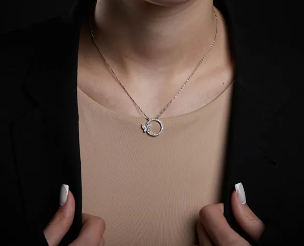 Срібне кольє Метелик 862136