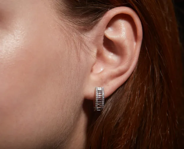 Срібні сережкиі конго Вавілон 1280.10С