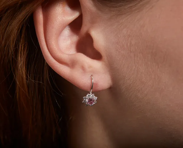 Срібні сережки з французькою застібкою Квіточки 24054/1