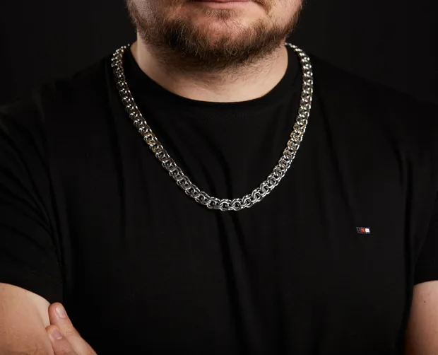 Срібний ланцюжок Плоский Бісмарк ц.6007/80