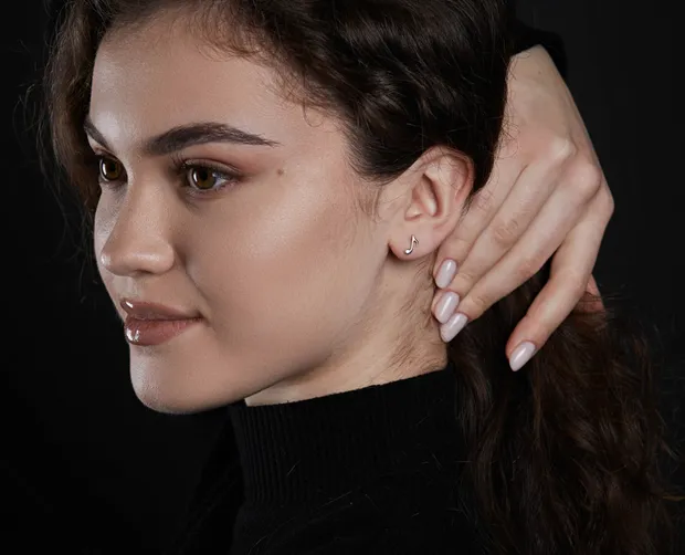 Срібні сережки пусети Ноти 82094