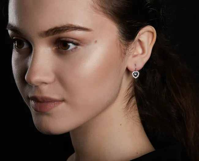 Срібні сережки з французькою застібкою Сердечка 23279  зображення 2