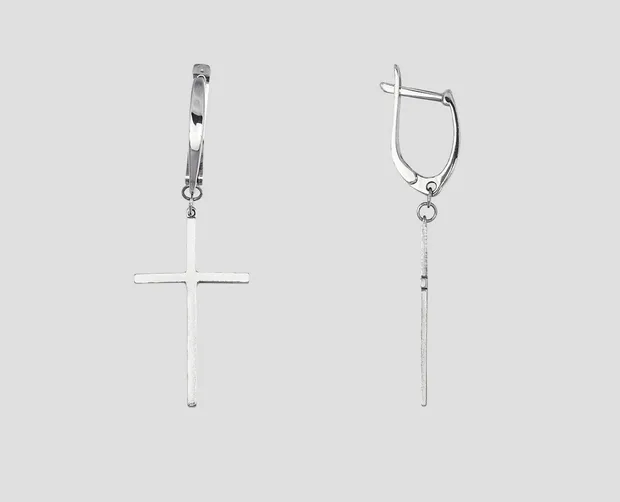 Срібні сережки Хрест 7178 Р