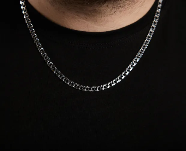 Срібний ланцюжок Плоский Бісмарк ц.6007/16