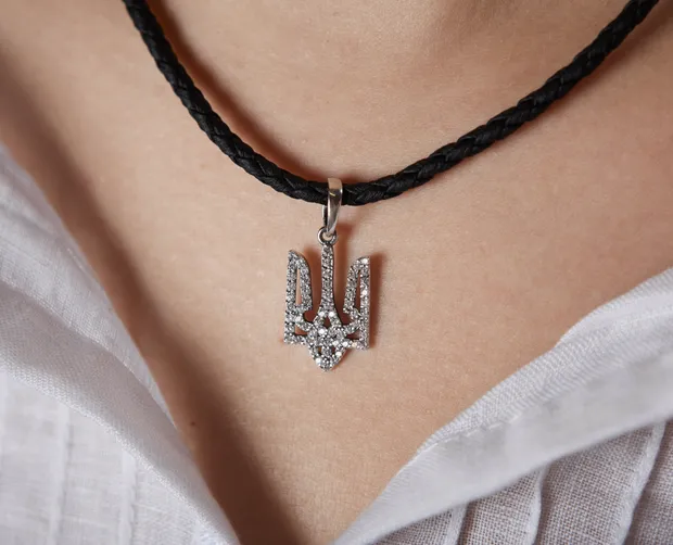 Срібна підвіска Тризуб  32094/4/п